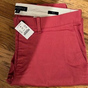 J. Crew Mercantile Flex slim fit Chinos 32x30, salmon pink brand new w tags